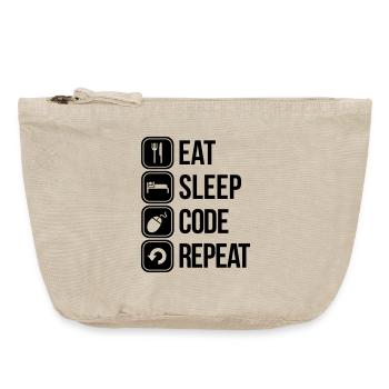 eat sleep code - Vintage Reißverschluss-Täschchen (18 x 21 cm) - Vintage Sand  - Vorne