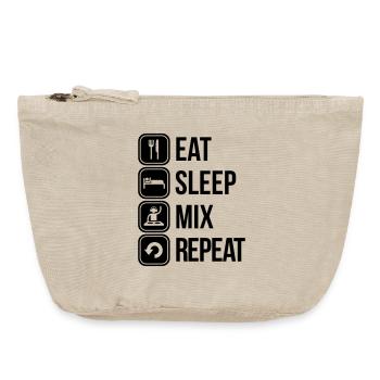 eat sleep mix repeat - Pochette zippée vintage 18 x 21 cm - sable vintage  - Devant
