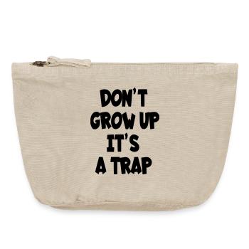 Don't grow up, it's a , humor text # - Vintage Zip Pouch 18 x 21 cm - vintage sand  - Front
