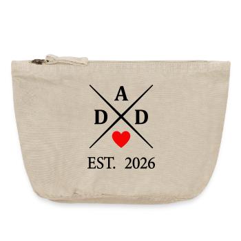 Dad Heart EST. 2026  - Vintage Reißverschluss-Täschchen (18 x 21 cm) - Vintage Sand  - Vorne