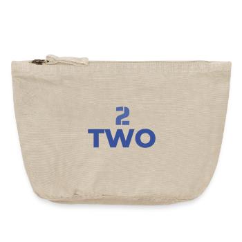 DESIGN CHIFFRE 2 EN LETTRE ET SYMBOLE TYPOGRAPHIE - Pochette zippée vintage 18 x 21 cm - sable vintage  - Devant