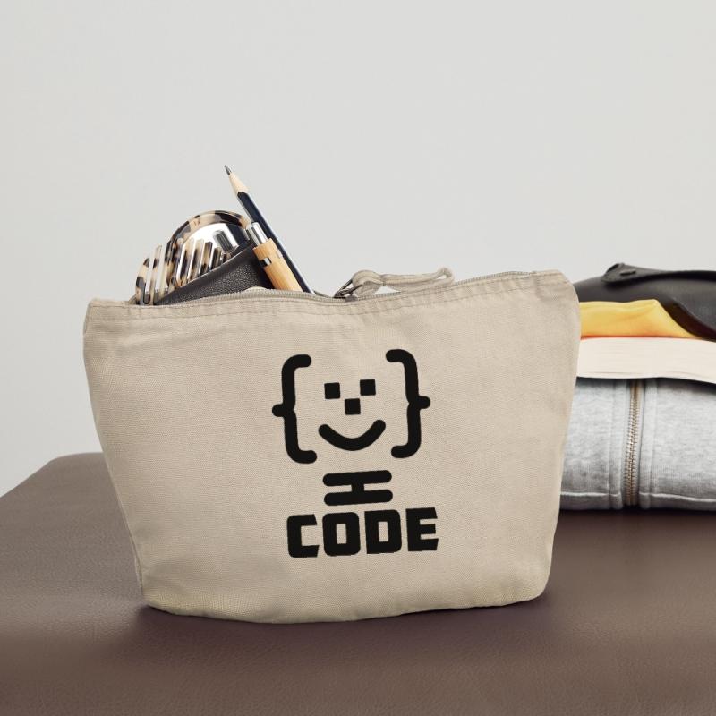 Hauptprogrammierer-Code-Logo mit Text CODE Vintage Reißverschluss-Täschchen (18 x 21 cm)