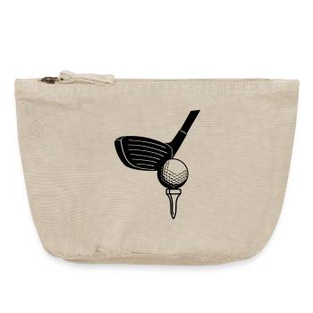 Golfball und Sticlk - Vintage Reißverschluss-Täschchen (18 x 21 cm) - Vintage Sand  - Vorne
