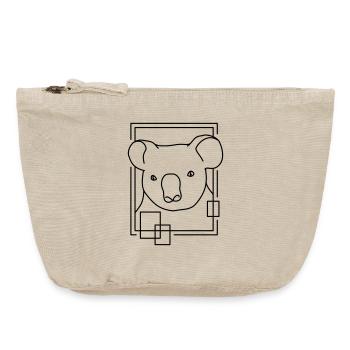 Koala in geometrischer Form - Line-Art-Design - Vintage Reißverschluss-Täschchen (18 x 21 cm) - Vintage Sand  - Vorne