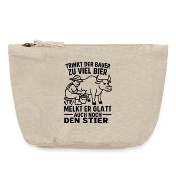 stier melken bauern spruch bier trinken - Vintage Reißverschluss-Täschchen (18 x 21 cm) - Vintage Sand  - Vorne