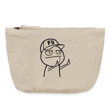 FU Meme mit Basecap (Farbe änderbar) - Vintage Reißverschluss-Täschchen (18 x 21 cm) - Vintage Sand  - Vorne