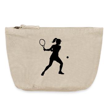 Joueur de tennis - Pochette zippée vintage 18 x 21 cm - sable vintage  - Devant