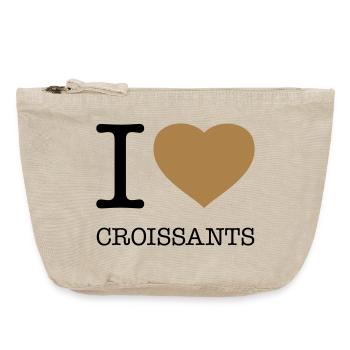 I LOVE CROISSANTS Frankreich Brötchen - Vintage Reißverschluss-Täschchen (18 x 21 cm) - Vintage Sand  - Vorne