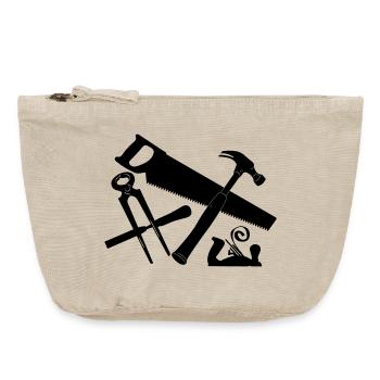 Carpenter tool logo - Vintage Zip Pouch 18 x 21 cm - vintage sand  - Front