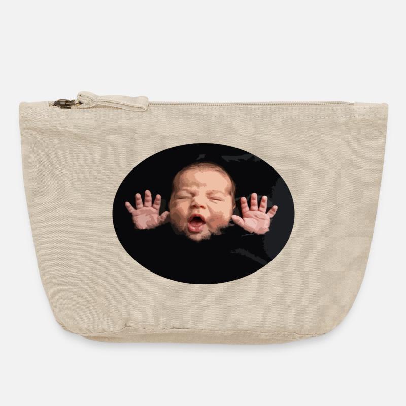 Black Night Baby Silhouette - Vintage Zip Pouch 18 x 21 cm - vintage sand 