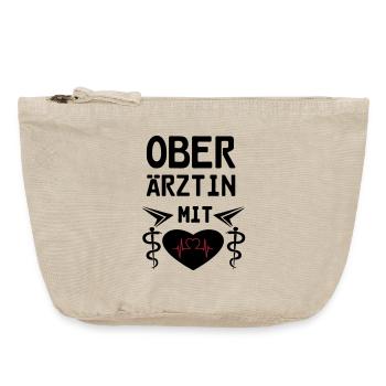 Oberärztin mit Herz Geschenk - Vintage Reißverschluss-Täschchen (18 x 21 cm) - Vintage Sand  - Vorne