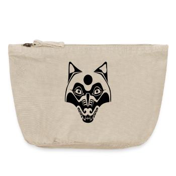 wolf - mask-moon - Vintage Zip Pouch 18 x 21 cm - vintage sand  - Front