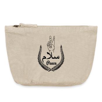 Arabischer Frieden und Handgeste im Lorbeerkranz - Vintage Reißverschluss-Täschchen (18 x 21 cm) - Vintage Sand  - Vorne
