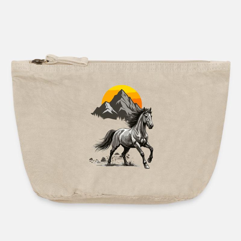 Galloping Summit Sunset - Vintage Zip Pouch 18 x 21 cm - vintage sand 