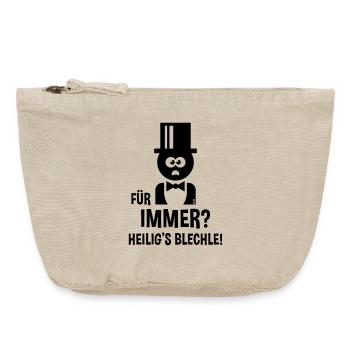 Bräutigam – Für Immer? Heilig’s Blechle! (JGA / B) - Vintage Reißverschluss-Täschchen (18 x 21 cm) - Vintage Sand  - Vorne