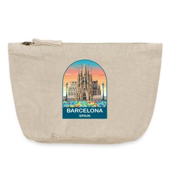 Barcelona Spain Vintage Travel Poster - Vintage Zip Pouch 18 x 21 cm - vintage sand  - Front