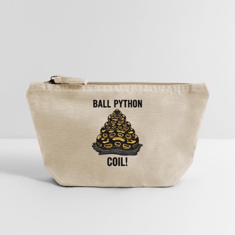 Royal Python Ball Python Coil Reptile Pyramid Vintage Zip Pouch 18 x 21 cm
