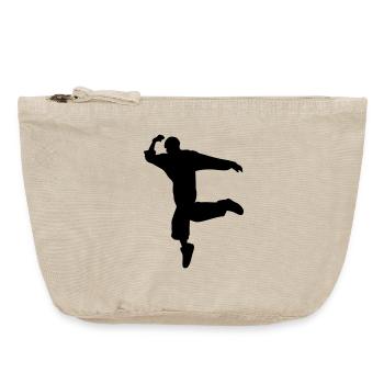 Silhouette B-Boy – Mouvement de breakdance - Pochette zippée vintage 18 x 21 cm - sable vintage  - Devant