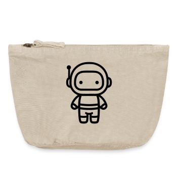 astronaute - Pochette zippée vintage 18 x 21 cm - sable vintage  - Devant