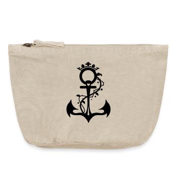 Der stilisierte Anker - Glaube Liebe Hoffnung - Vintage Reißverschluss-Täschchen (18 x 21 cm) - Vintage Sand  - Vorne