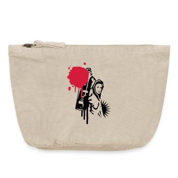 Graffiti sprayer mit Sprühdose im Graffiti Stil - Vintage Reißverschluss-Täschchen (18 x 21 cm) - Vintage Sand  - Vorne