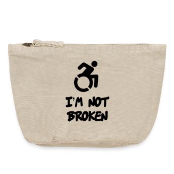 A wheelchair user is not broken * - Vintage Zip Pouch 18 x 21 cm - vintage sand  - Front