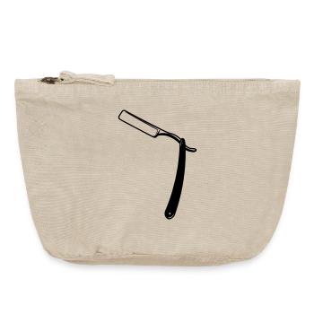 Image d’ombre transparente ouverte comme un rasoir - Pochette zippée vintage 18 x 21 cm - sable vintage  - Devant