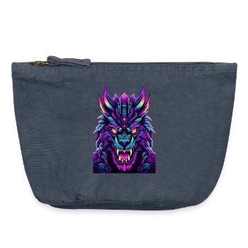 Neon Wolfsgeist - Vintage Reißverschluss-Täschchen (18 x 21 cm) - Vintage Denim - Vorne