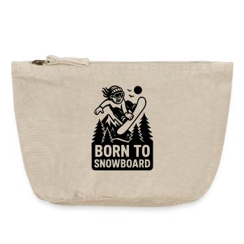born to snowboard kids kinder sport - Vintage Reißverschluss-Täschchen (18 x 21 cm) - Vintage Sand  - Vorne