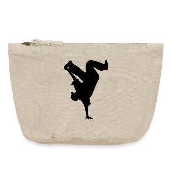 B-Boy Silhouette – Breakdance Power Move Handstand - Vintage Reißverschluss-Täschchen (18 x 21 cm) - Vintage Sand  - Vorne