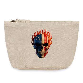 Flammende Flagge Schädel - Vintage Reißverschluss-Täschchen (18 x 21 cm) - Vintage Sand  - Vorne