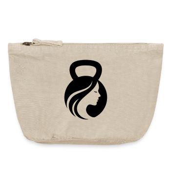 Fitness Queen – Kettlebell Girl - Vintage Reißverschluss-Täschchen (18 x 21 cm) - Vintage Sand  - Vorne