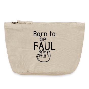 Born to be faul Faultier Spruch lustig Geschenk - Vintage Reißverschluss-Täschchen (18 x 21 cm) - Vintage Sand  - Vorne