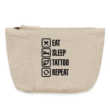 Eat Sleep Tattoo Repeat - Pochette zippée vintage 18 x 21 cm - sable vintage  - Devant