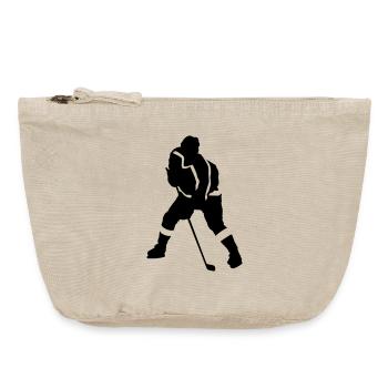 Hockey sur glace - Pochette zippée vintage 18 x 21 cm - sable vintage  - Devant