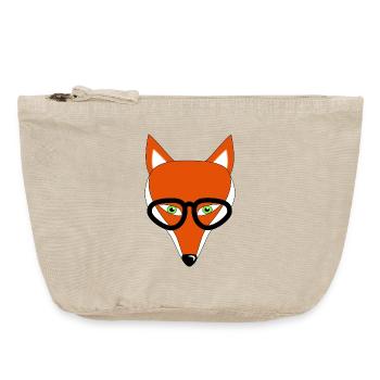 fuchs mit brille geschenk - Vintage Reißverschluss-Täschchen (18 x 21 cm) - Vintage Sand  - Vorne