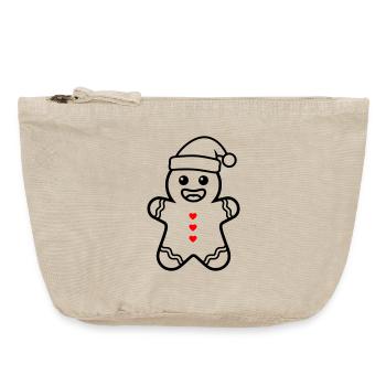 Sweet Gingerbread Man | Christmas with heart - Vintage Zip Pouch 18 x 21 cm - vintage sand  - Front