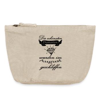 August Diamanten Geburtstag Geschenk Spruch - Vintage Reißverschluss-Täschchen (18 x 21 cm) - Vintage Sand  - Vorne