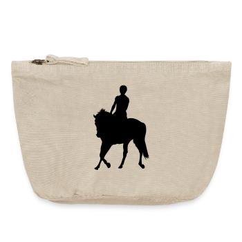 Horses, horse, riding, pony, cowboy, trot, Gallop - Vintage Zip Pouch 18 x 21 cm - vintage sand  - Front