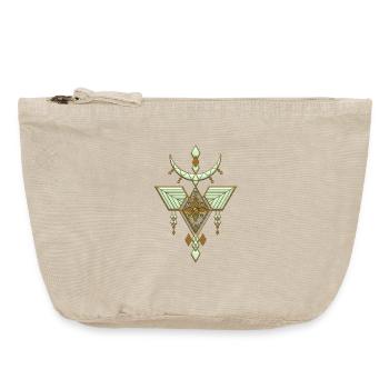 Design abstrait élégant en or et vert tendre - Pochette zippée vintage 18 x 21 cm - sable vintage  - Devant