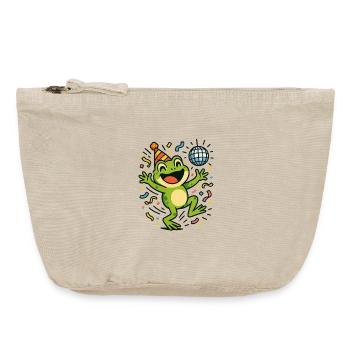 Grenouille de fête - Pochette zippée vintage 18 x 21 cm - sable vintage  - Devant