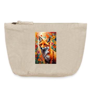 Fuchs Blumen abstrakt Fuchsliebhaber Geschenk  - Vintage Reißverschluss-Täschchen (18 x 21 cm) - Vintage Sand  - Vorne