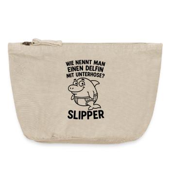slipper delfin unterhose witz - Vintage Reißverschluss-Täschchen (18 x 21 cm) - Vintage Sand  - Vorne