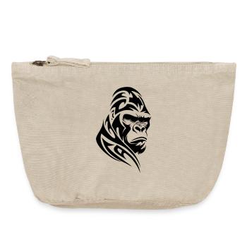 Gorilla Silberrücken Tribal Tattoo - Vintage Reißverschluss-Täschchen (18 x 21 cm) - Vintage Sand  - Vorne