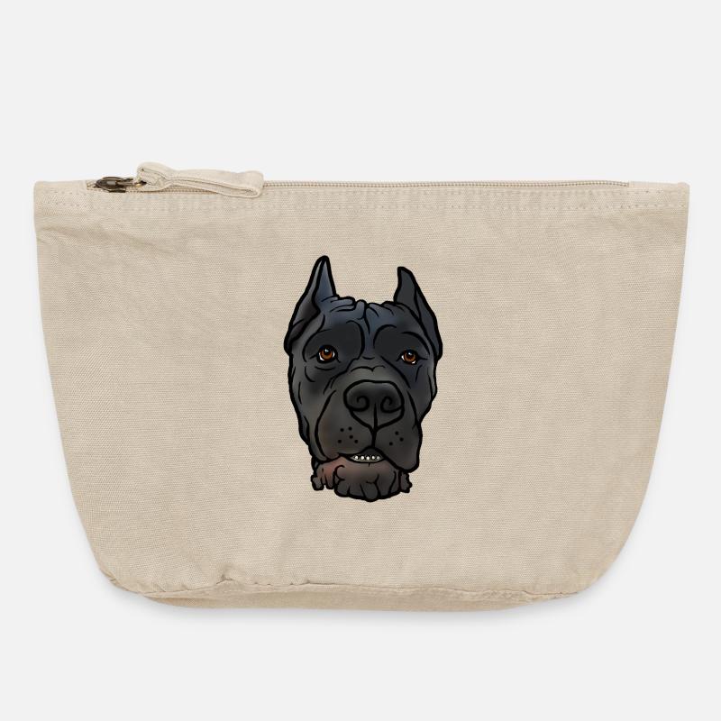 Cane Corso accroche la tête dans un style comique - Pochette zippée vintage 18 x 21 cm - sable vintage 