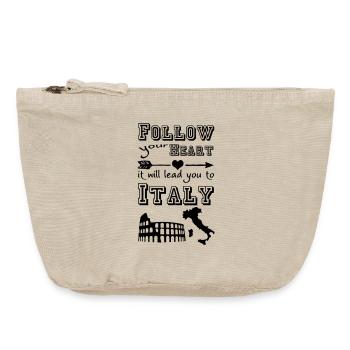 Heart leads you to Italy Italien Geschenk - Vintage Reißverschluss-Täschchen (18 x 21 cm) - Vintage Sand  - Vorne