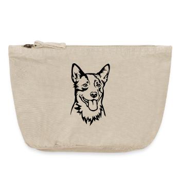 Australian Cattle Dog Head - Vintage Zip Pouch 18 x 21 cm - vintage sand  - Front