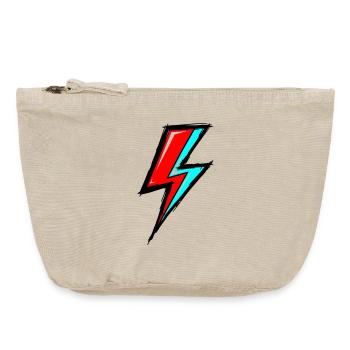 Aesthetic Neon Lightning - Vintage Zip Pouch 18 x 21 cm - vintage sand  - Front