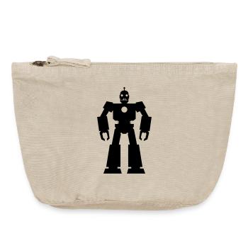 Robots – Technologie de l’IA Science-fiction Nerd Design - Pochette zippée vintage 18 x 21 cm - sable vintage  - Devant
