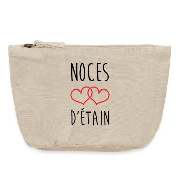 Pewter Wedding 10 Years Wedding - Vintage Zip Pouch 18 x 21 cm - vintage sand  - Front